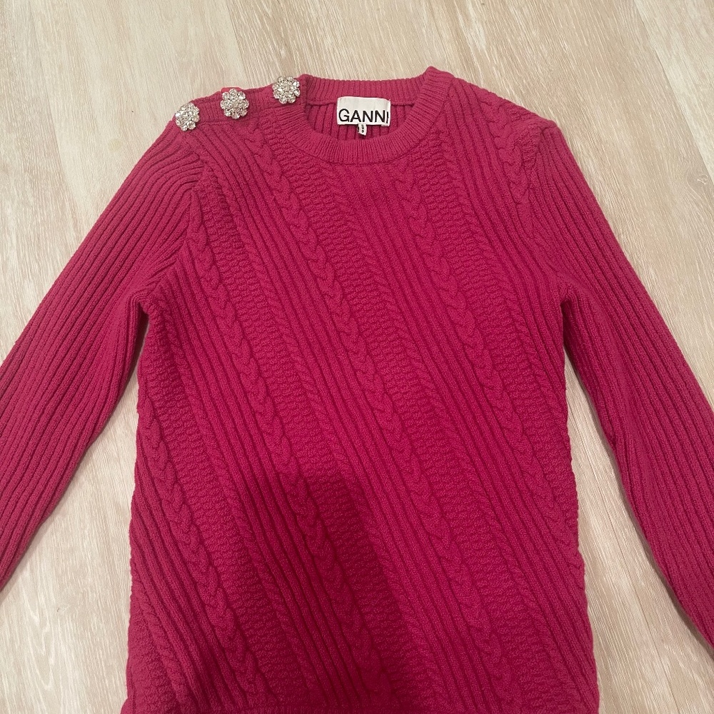 Ganni jewel button knit  sweater